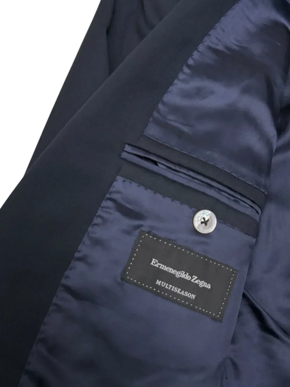 ZEGNA Luxury Designer Blazer Blue Business Casual Formal Jacket Mens 46L